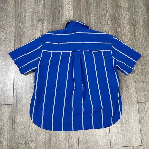 Madewell Oversized Boxy Button Up Striped Signature Poplin Shirt US Women's S - Picture 4 of 8